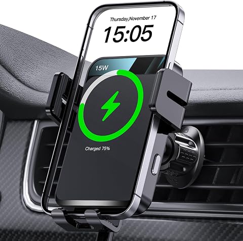 Wireless Car Phone Holder Vent Mount 15W Fast Charge