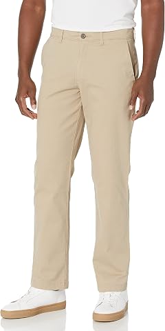Men Regular Fit Cotton Stretch Chinos Beige