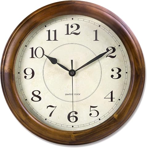 Handcrafted Solid Teak Wood Analog Wall Clock