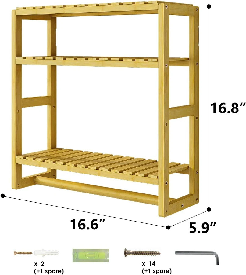 Bamboo Over-Toilet 3-Tier Bathroom Organiser image 3